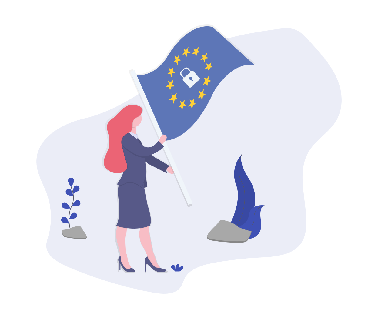 Symbolbild Datenschutz-Grundverordnung: Person mit EU-Flagge